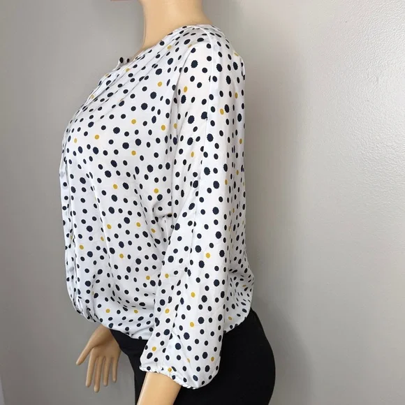 Ann Taylor Factory Polka Dot Blouse Size LP - Picture 5 of 15